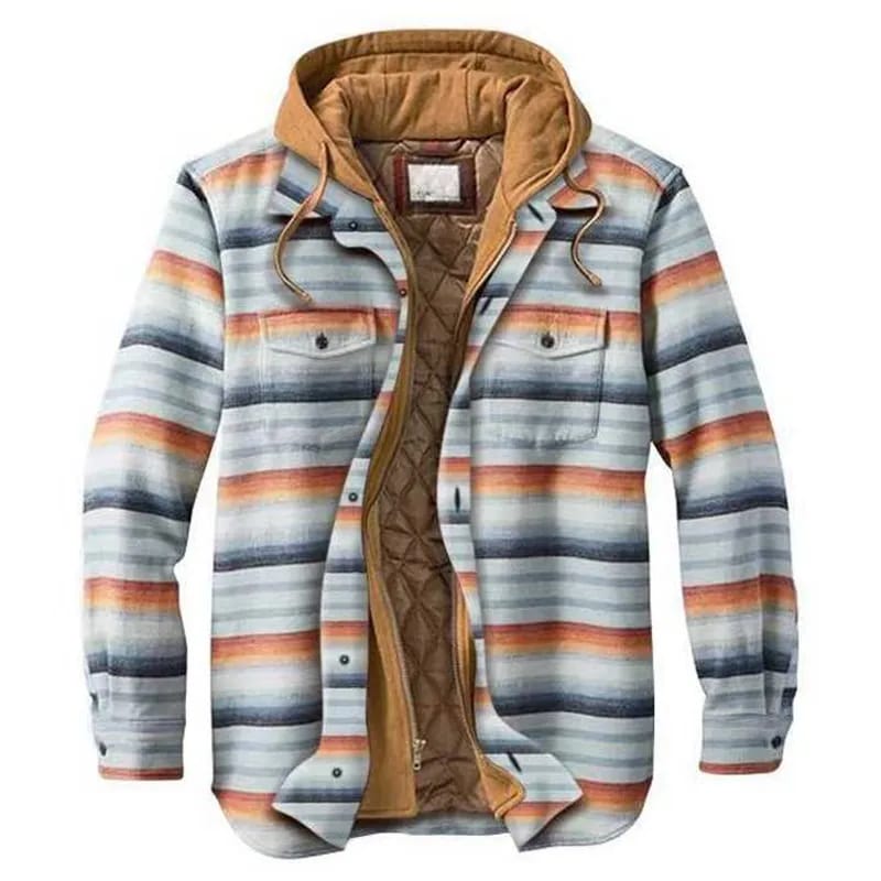 Men's thick Cotton-padded Jacket Non-positioning Printing Hooded Jacket