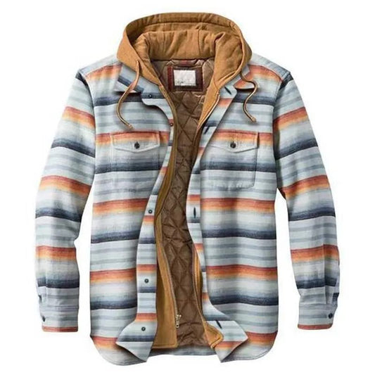 Men's thick Cotton-padded Jacket Non-positioning Printing Hooded Jacket