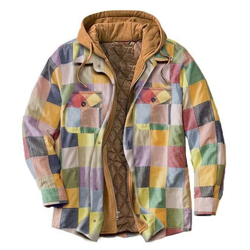 Men's thick Cotton-padded Jacket Non-positioning Printing Hooded Jacket
