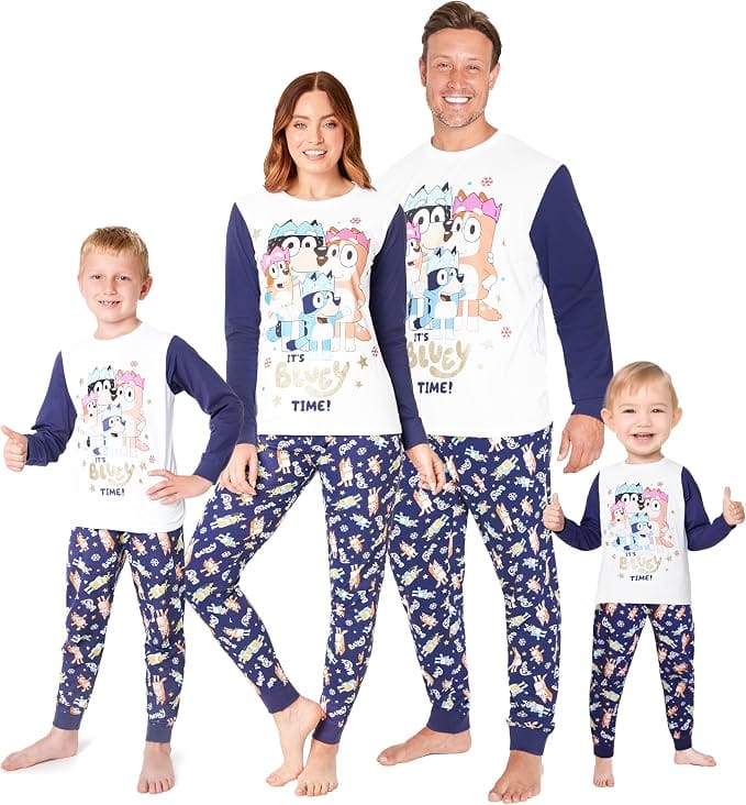 Family Christmas Matching Pajama Set – Merry Christmas Tree Print Red Plaid Holiday Sleepwear