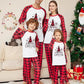 Family Christmas Matching Pajama Set – Merry Christmas Tree Print Red Plaid Holiday Sleepwear